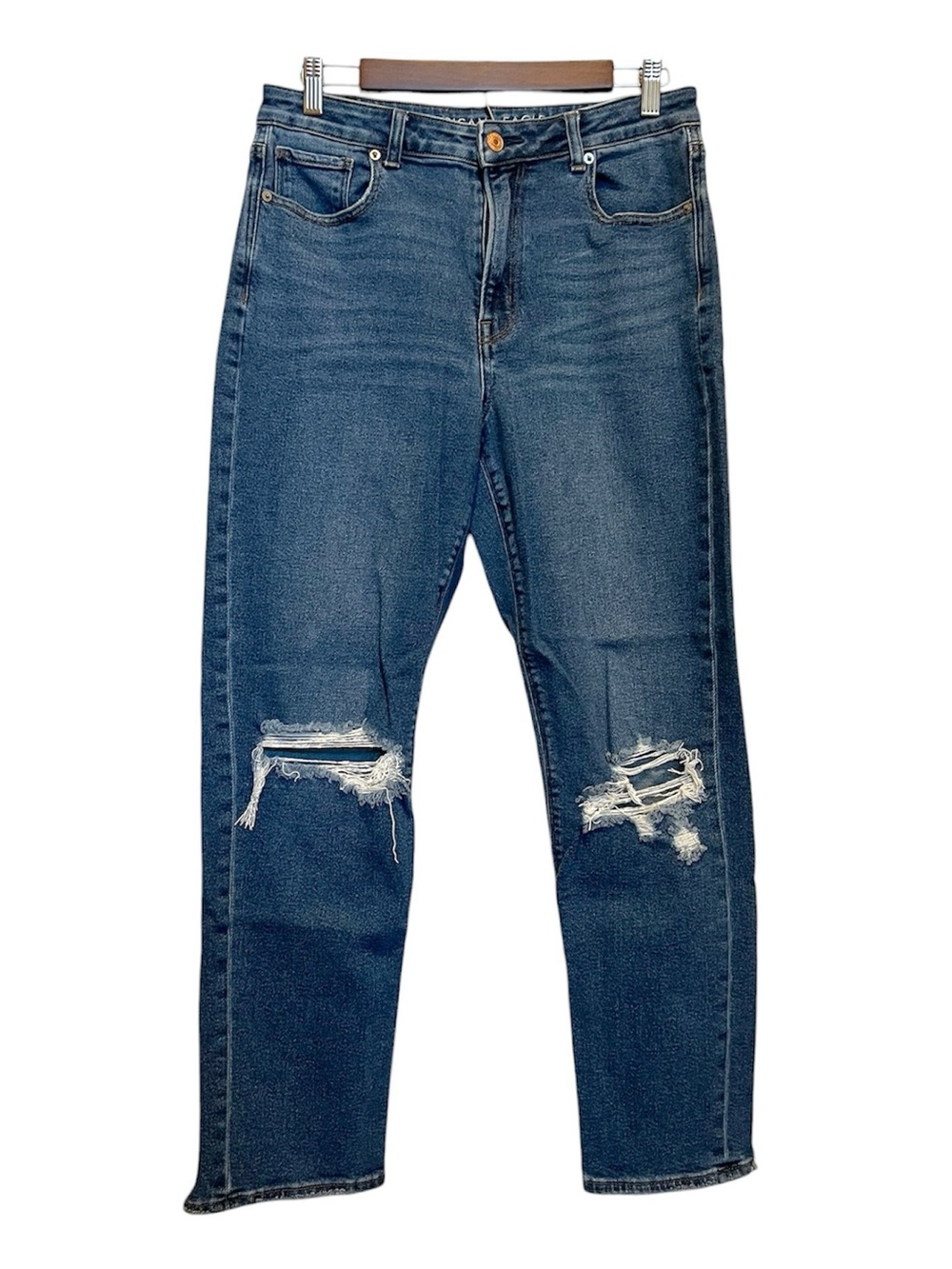 American Eagle Outfitters Blue Stretch Denim Mom Jeans Size 8